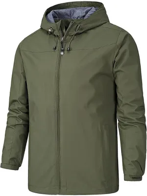 Men's Hooded Softshell Jacket Waterproof Lightweight Insulated Windbreaker Fleece Lined Rain Shell Jackets Coats