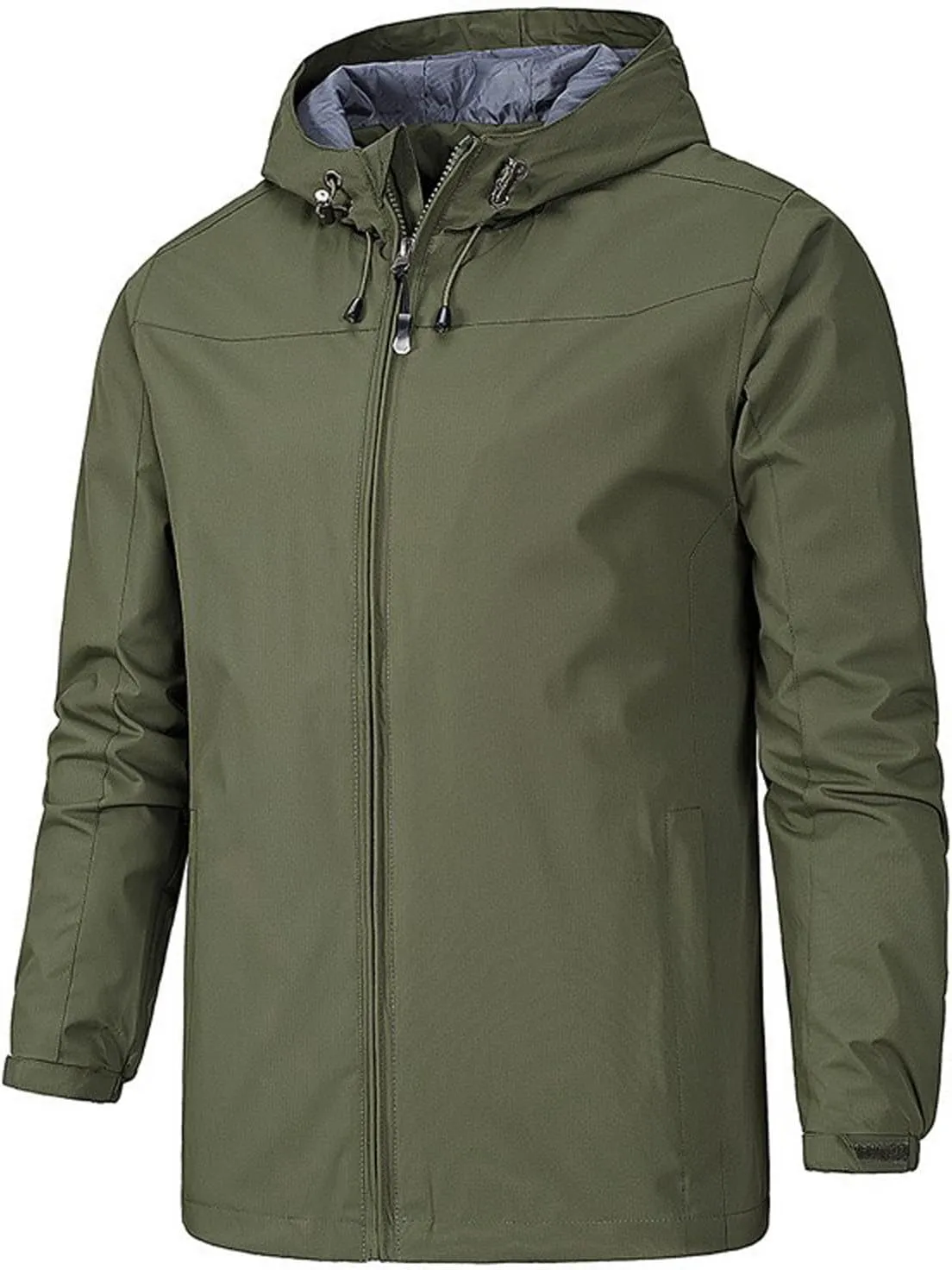Men's Hooded Softshell Jacket Waterproof Lightweight Insulated Windbreaker Fleece Lined Rain Shell Jackets Coats