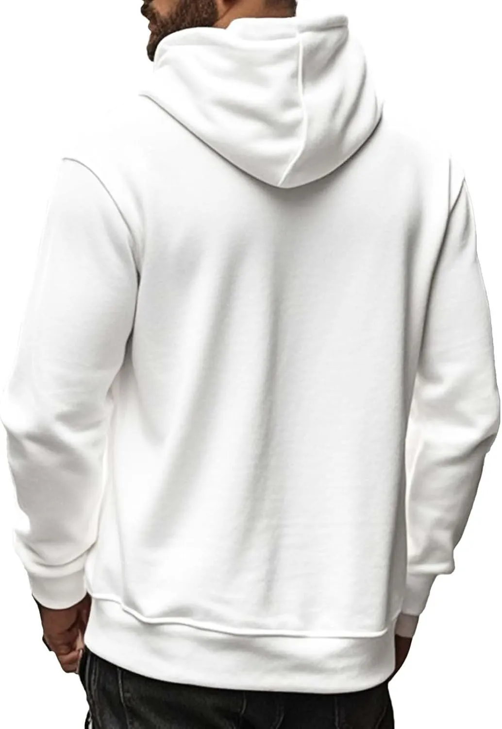 Mens Hoodies Heavyweight Fleece Quarter Zip Gym Work Hoodie Cotton Thick Oversized Sweatshirt Warm Pullover Sweater