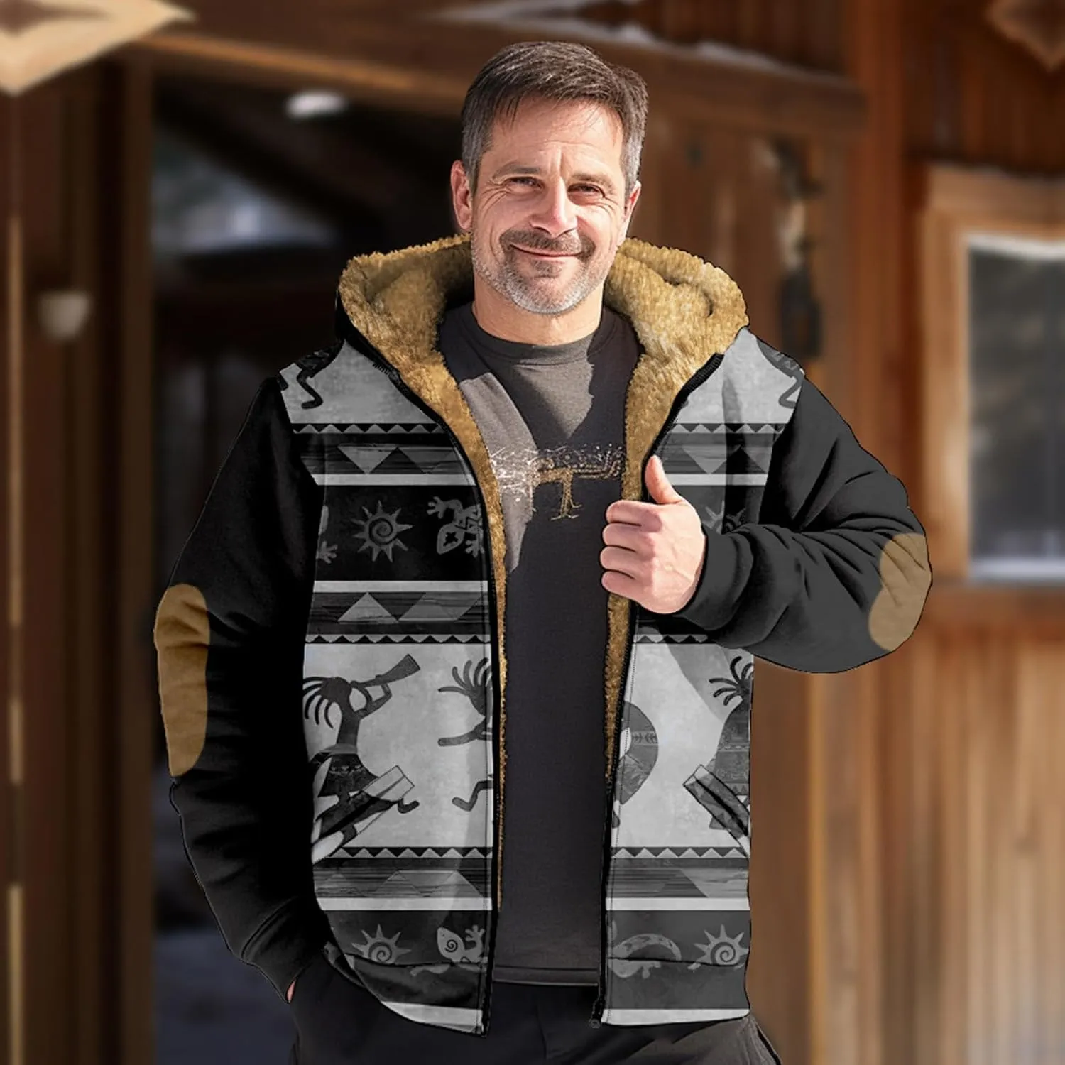 Men's Lightweight Climbing Jacket Long Sleeve Zipper Hooded Simple Elegant Coat Climbing Jacket for Men