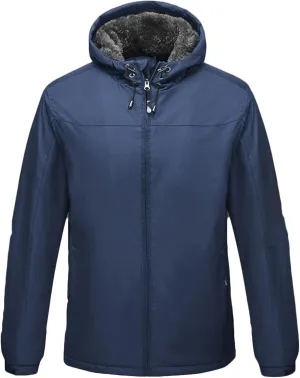 Men's Lightweight Hooded Jackets Vintage Soild Windbreaker Packable Raincoat for Hiking Outdoor Sportswear Comfy Coat