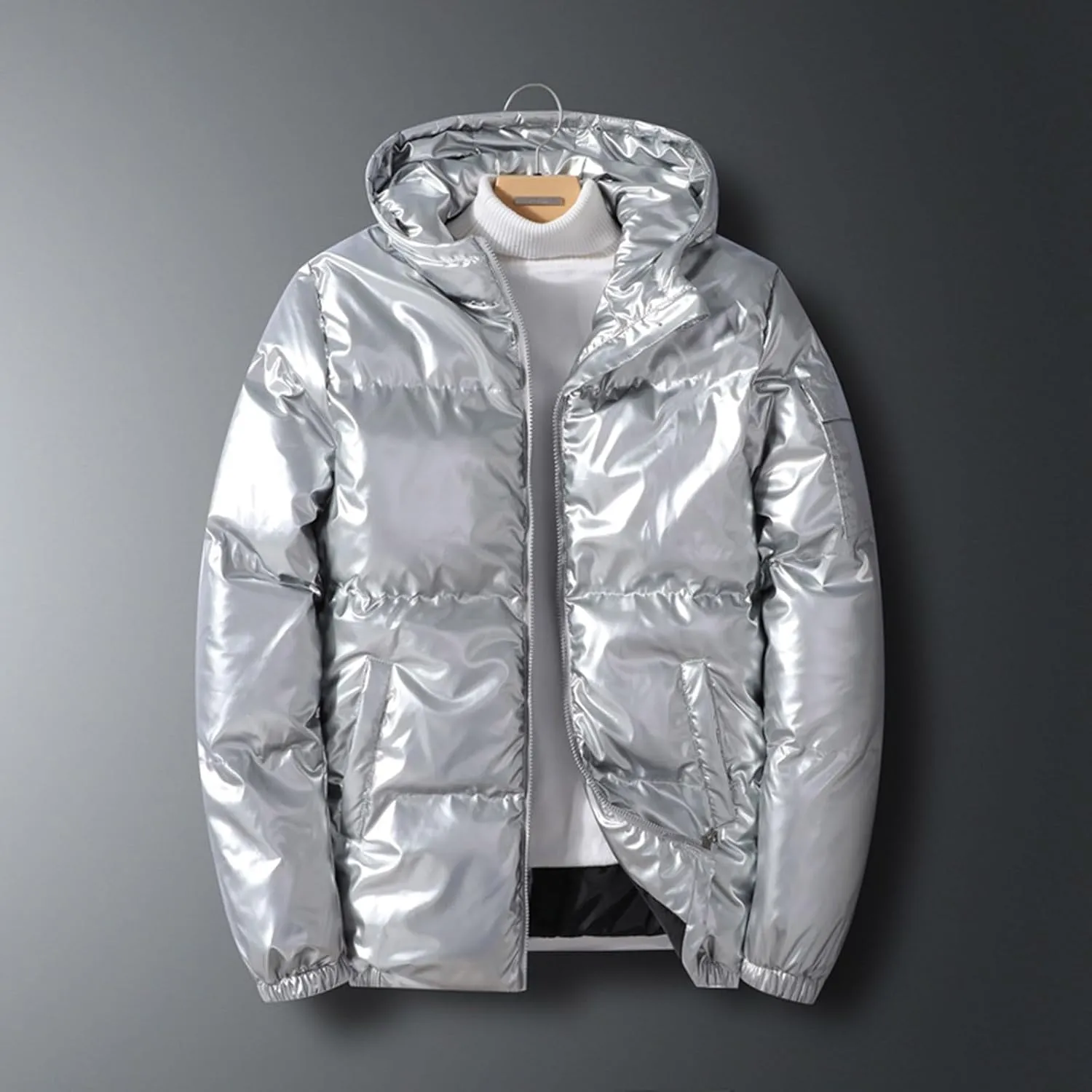 Men's Lightweight Packable Puffer Jacket, Water-Resistant Winter Jackets Insulated Warm Hooded Zipper Down Jackets