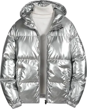 Men's Lightweight Packable Puffer Jacket, Water-Resistant Winter Jackets Insulated Warm Hooded Zipper Down Jackets