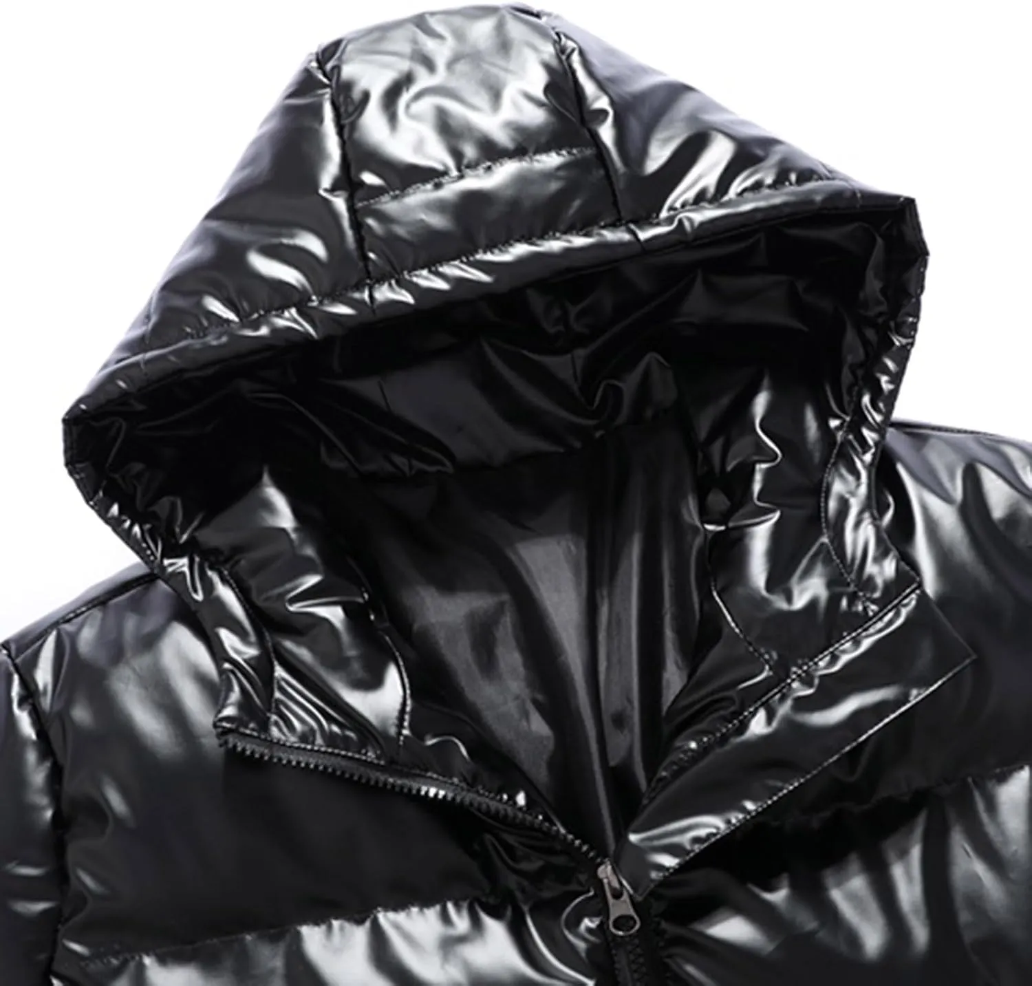 Men's Lightweight Packable Puffer Jacket, Water-Resistant Winter Jackets Insulated Warm Hooded Zipper Down Jackets