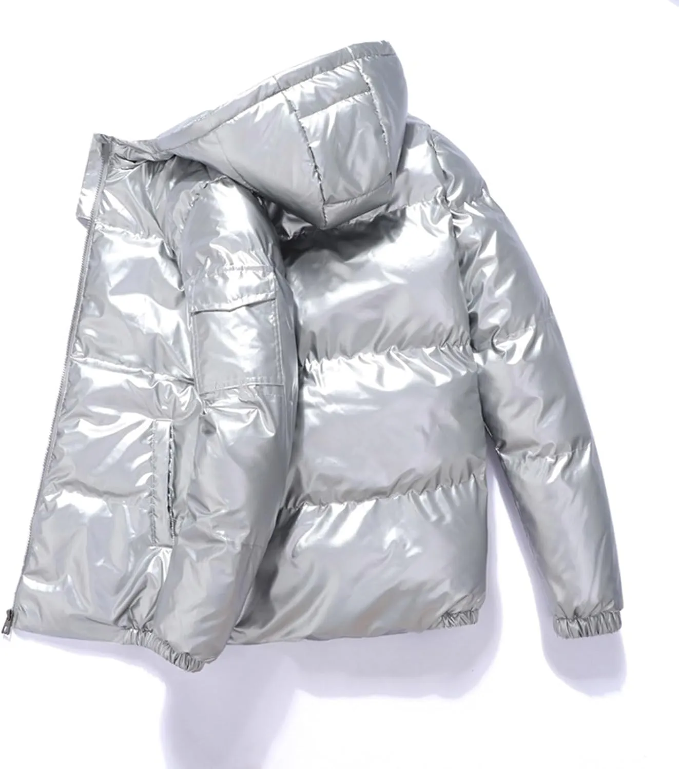 Men's Lightweight Packable Puffer Jacket, Water-Resistant Winter Jackets Insulated Warm Hooded Zipper Down Jackets