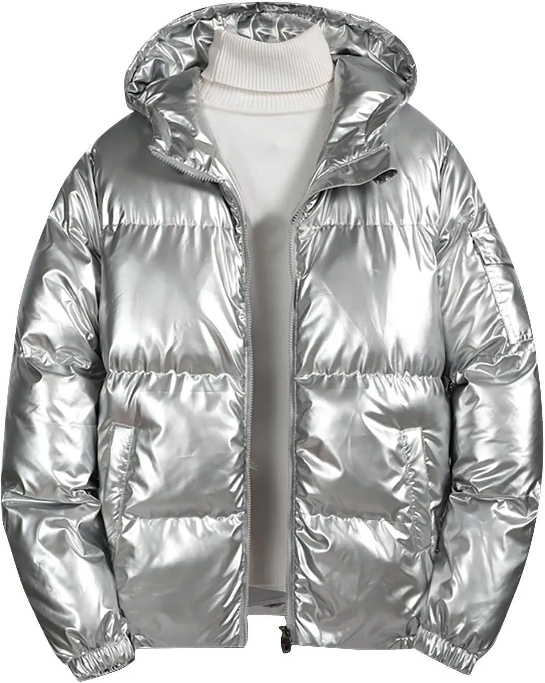 Men's Lightweight Packable Puffer Jacket, Water-Resistant Winter Jackets Insulated Warm Hooded Zipper Down Jackets