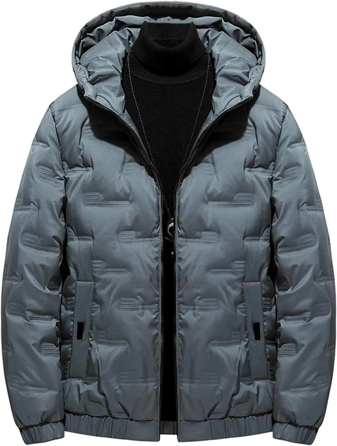 Men's Lightweight Softshell Jacket Fleece Lined Hooded Water Resistant Winter Hiking Windbreaker Insulated Jackets