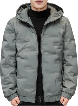 Men's Lightweight Softshell Jacket Fleece Lined Hooded Water Resistant Winter Hiking Windbreaker Insulated Jackets