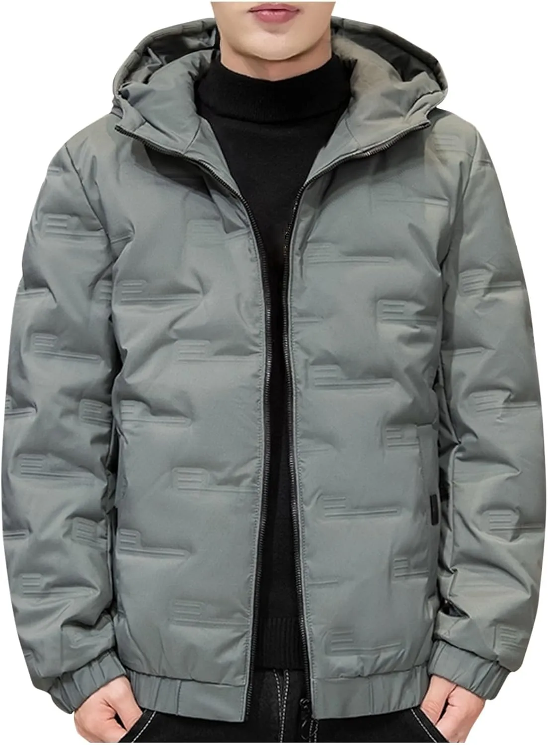 Men's Lightweight Softshell Jacket Fleece Lined Hooded Water Resistant Winter Hiking Windbreaker Insulated Jackets
