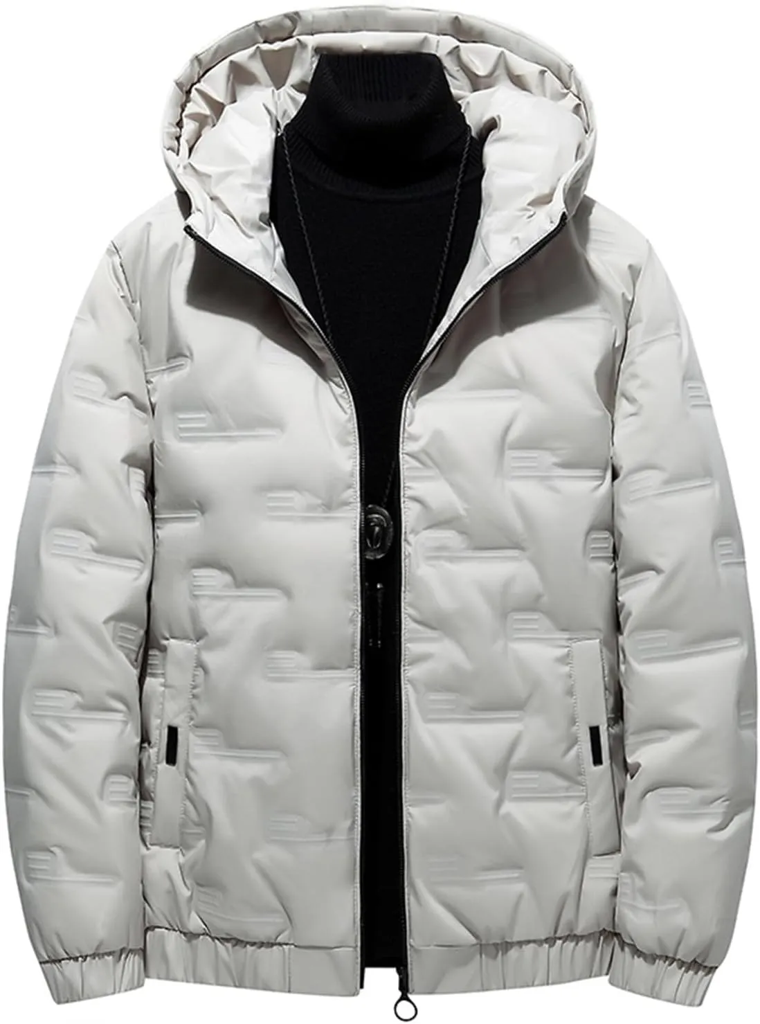 Men's Lightweight Softshell Jacket Fleece Lined Hooded Water Resistant Winter Hiking Windbreaker Insulated Jackets