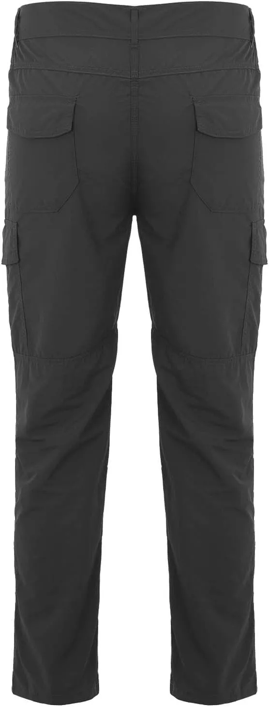 Mens Multi-Pocket Cargo Pants Cotton Simple Solid Color Leisure High Street Elastic Lace Outdoor Hiking Work