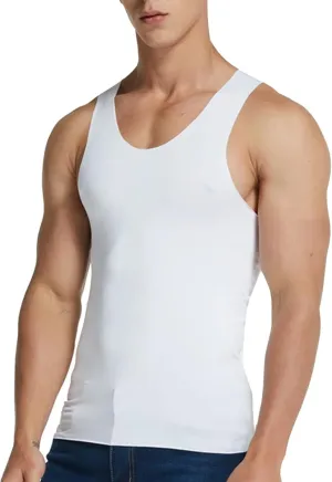 Men's Muscle Cut Shirts Summer Ice Silk Sleeveless Tank Tops Gym Bodybuilding Sport Fitness Vests Quick Drying Tee Top