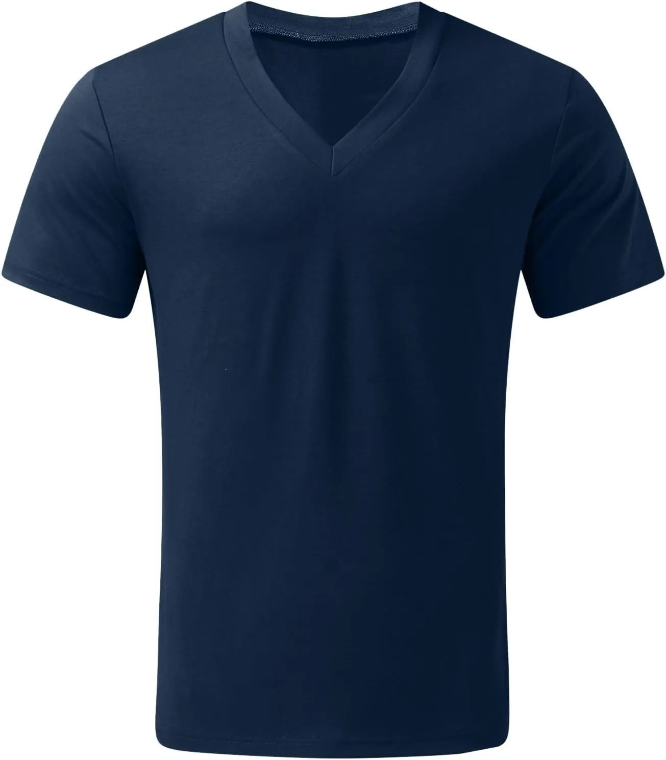 Men's Muscle T-Shirts Stretch Slim V Neck Short Sleeve Bodybuilding Gym Tee Tops Lightweight Quick Dry Workout Shirts