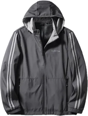 Men's Outdoor Sports Camping Mountaineering Windproof British Wind Hooded Simple Storm Cycling Jacket