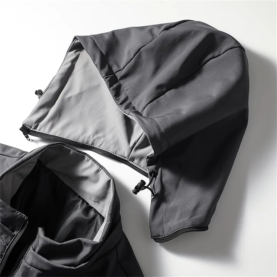 Men's Outdoor Sports Camping Mountaineering Windproof British Wind Hooded Simple Storm Cycling Jacket