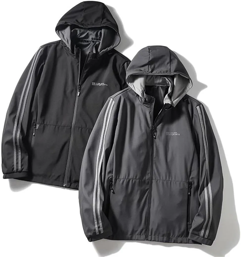 Men's Outdoor Sports Camping Mountaineering Windproof British Wind Hooded Simple Storm Cycling Jacket