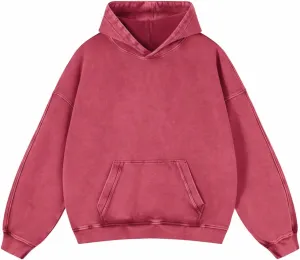 Mens Oversized Hoodies Pullover Women Fall Acid Wash Plain Preppy Hoodie Streetwear Cotton Vintage Hooded Sweatshirt