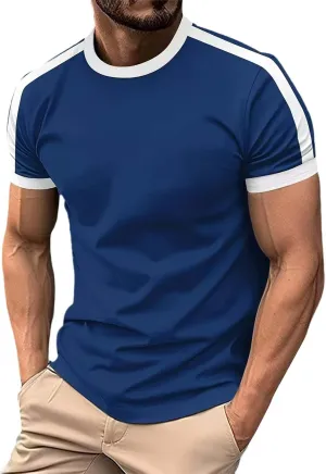 Men's Raglan Jersey Baseball Tee Shirt Trendy Muslce Fit Bodybuilding Workout Gym Tees Short Sleeve Hipster T-Shirts
