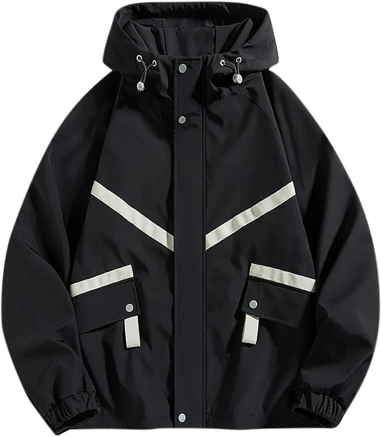 Mens Rain Jacket Lightweight Outdoor Hiking Travel Waterproof Hooded Windbreaker Fashion Y2k Teen Boy Street Jacket Coat