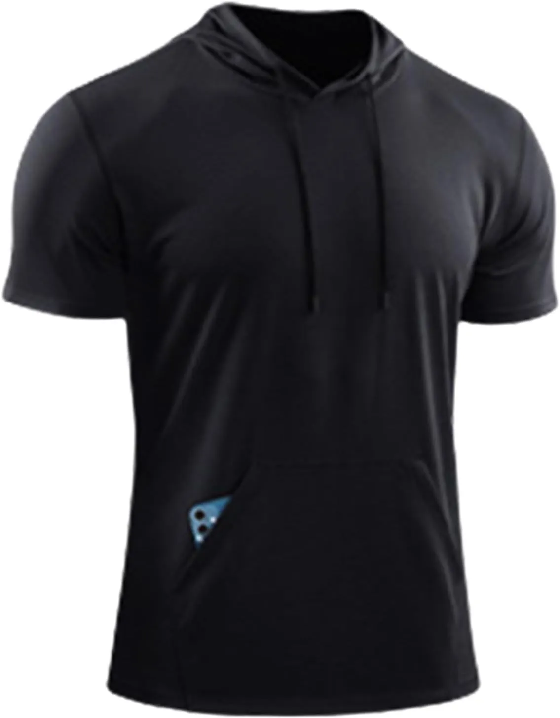 Mens Short Sleeve Hoodies Running Workout Gym Swetshirts Muscle Fit Sport Moisture Wicking Tees UPF 50  Active Tops