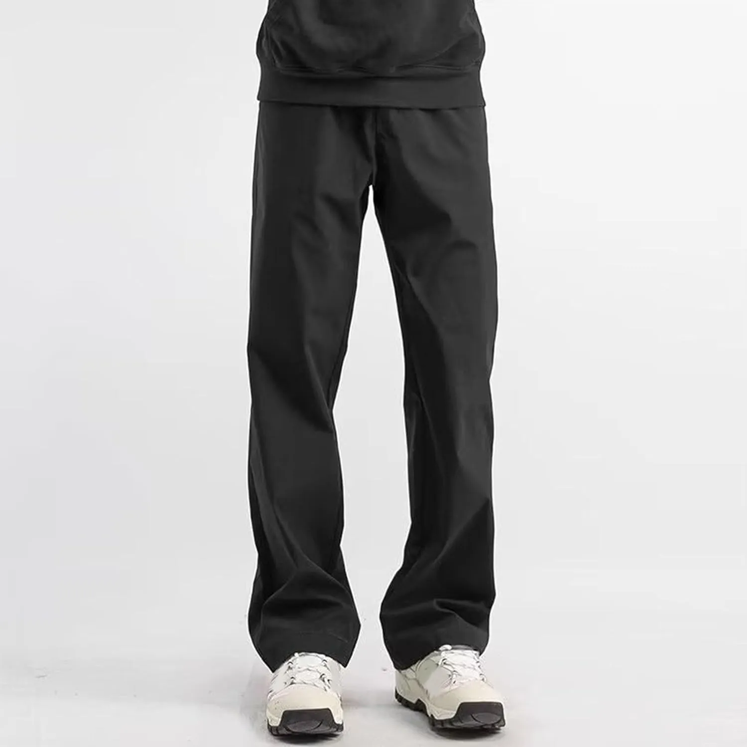 Men's Solid Relaxed Fit Basic Outdoor Pants Casual Comfort Fall Winter Trousers Elastic Waist Workout Sweatpants