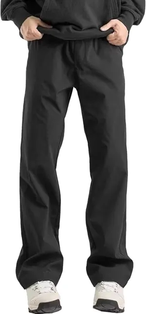 Men's Solid Relaxed Fit Basic Outdoor Pants Casual Comfort Fall Winter Trousers Elastic Waist Workout Sweatpants