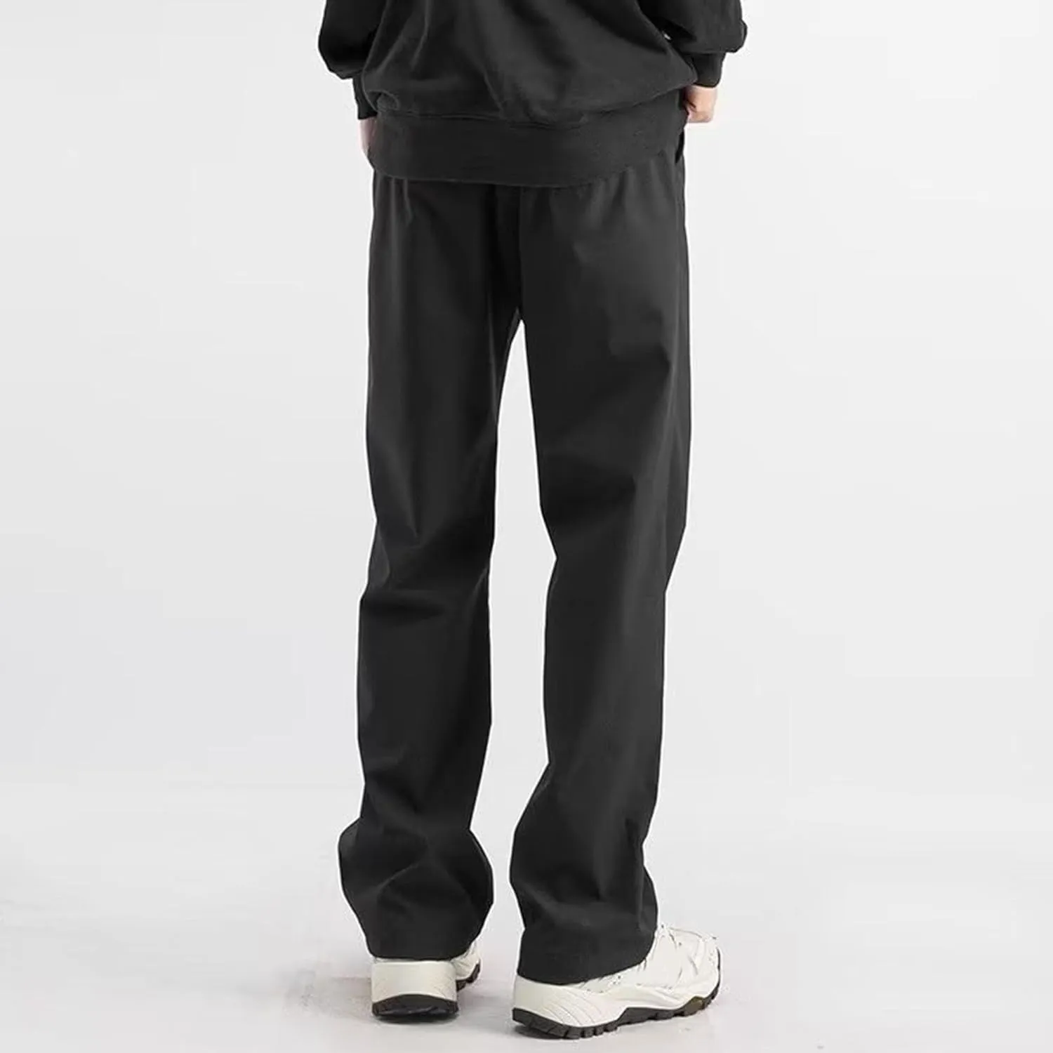 Men's Solid Relaxed Fit Basic Outdoor Pants Casual Comfort Fall Winter Trousers Elastic Waist Workout Sweatpants