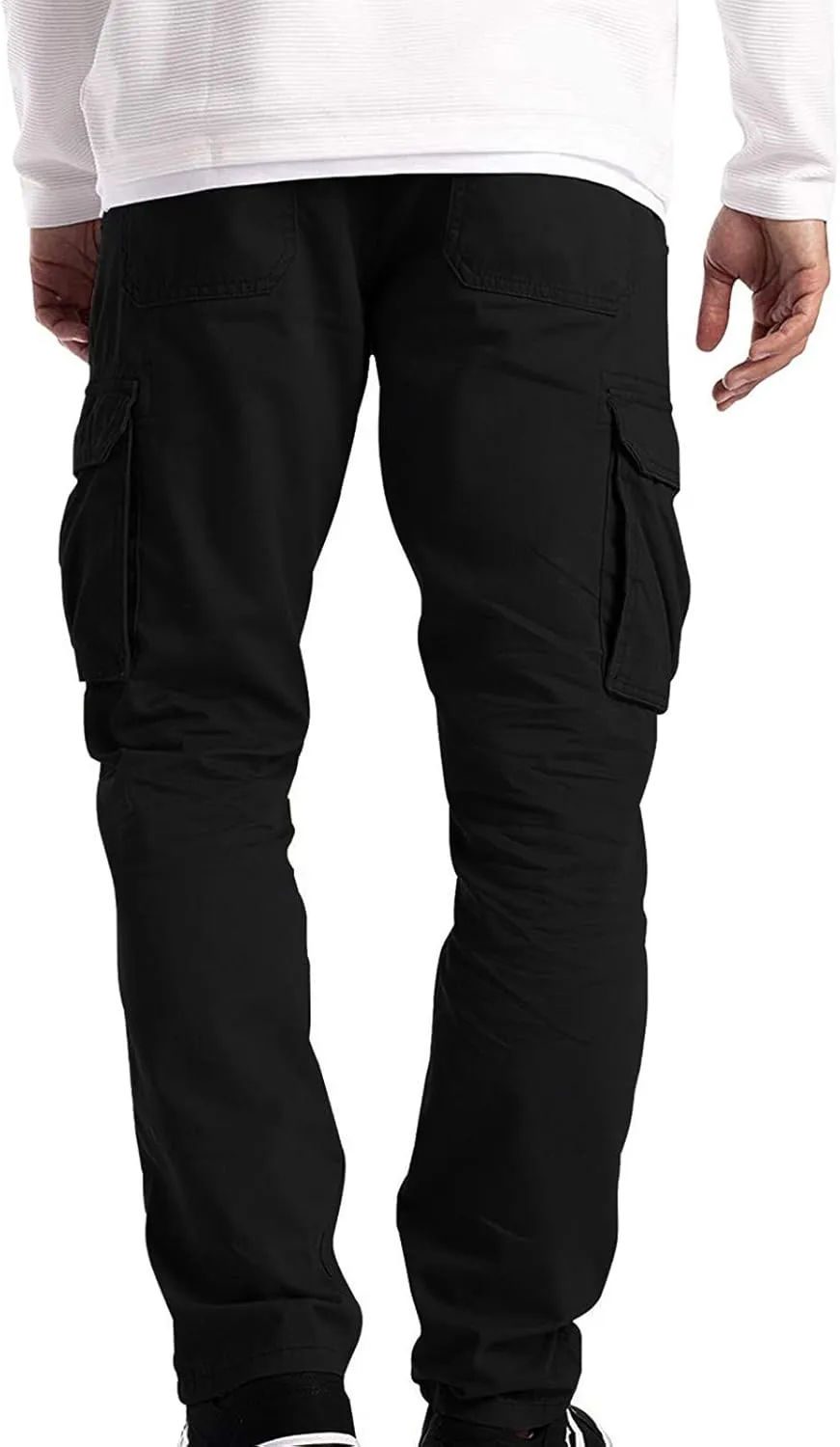 Men's Spring Casual Lightweight Cargo Pants Multi-Pocket Relaxed Fit Tactical Work Hiking Pants