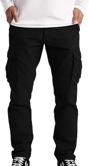 Men's Spring Casual Lightweight Cargo Pants Multi-Pocket Relaxed Fit Tactical Work Hiking Pants
