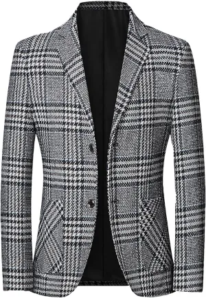 Men's Suit JacketsCasual Long Sleeve Loose Fit Business Blazer Vintage Classic Fit Lightweight Sport Coat Blazer