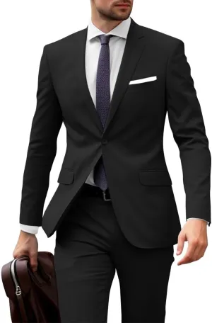 Men's Suits 2 Piece Slim Fit Suits for Men Business Casual Formal Wedding Prom Suits