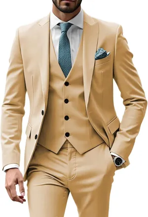 Mens Suits 3 Piece Suit Men Slim Fit Suits for Men Elegant Suits Formal Business Wedding Prom