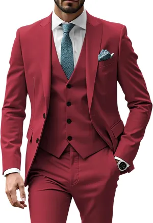 Mens Suits 3 Piece Suit Men Slim Fit Suits for Men Elegant Suits Formal Business Wedding Prom