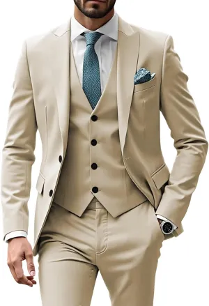 Mens Suits 3 Piece Suit Men Slim Fit Suits for Men Elegant Suits Formal Business Wedding Prom