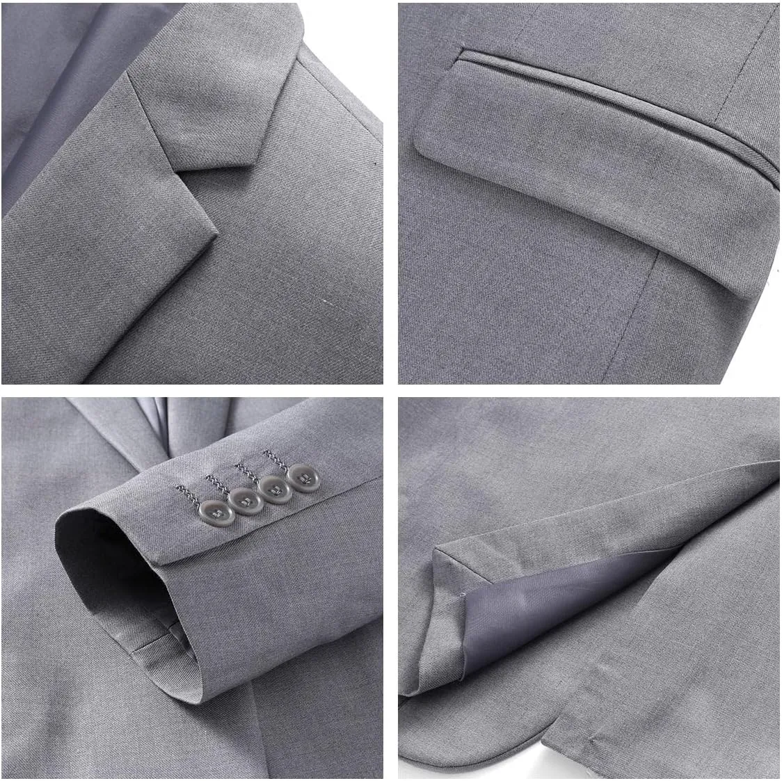Mens Suits Slim Fit 3 Pieces Suits for Men One Button Solid Tuxedo Blazer Jacket Vest & Pants Set Prom Business Wedding