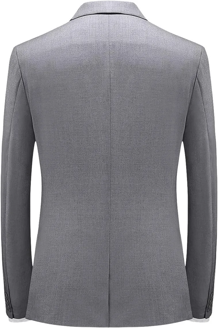 Mens Suits Slim Fit 3 Pieces Suits for Men One Button Solid Tuxedo Blazer Jacket Vest & Pants Set Prom Business Wedding