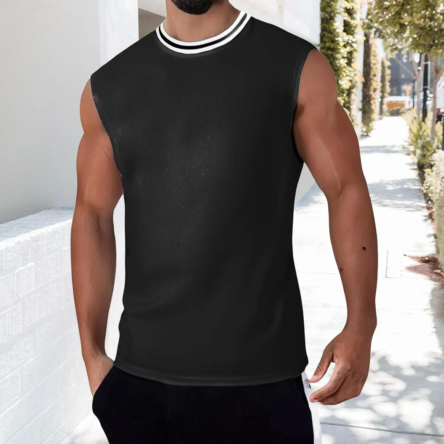 Men's Tank Top Casual Sleeveless Gym Muscle Cut Off Shirts Cotton Dry Fit Moisture Wicking Athletic Workout Shirt