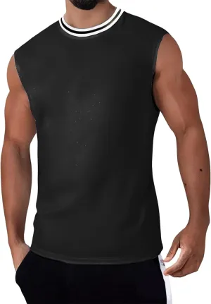 Men's Tank Top Casual Sleeveless Gym Muscle Cut Off Shirts Cotton Dry Fit Moisture Wicking Athletic Workout Shirt