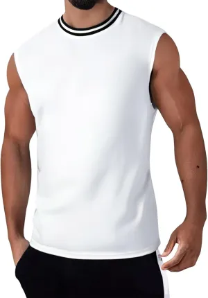 Men's Tank Top Casual Sleeveless Gym Muscle Cut Off Shirts Cotton Dry Fit Moisture Wicking Athletic Workout Shirt