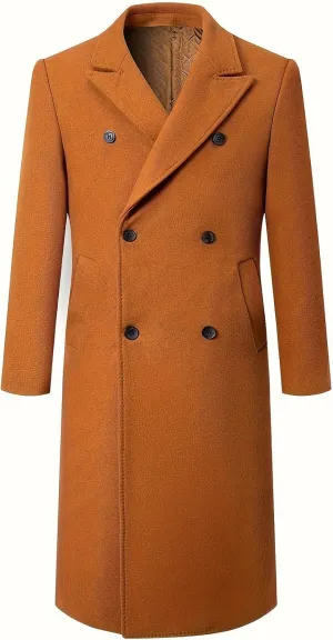Men's Trench Coat Warm Windproof Overcoat Winter Coat for Men Casual Windbreaker Classic Pea Coat Long Jackets