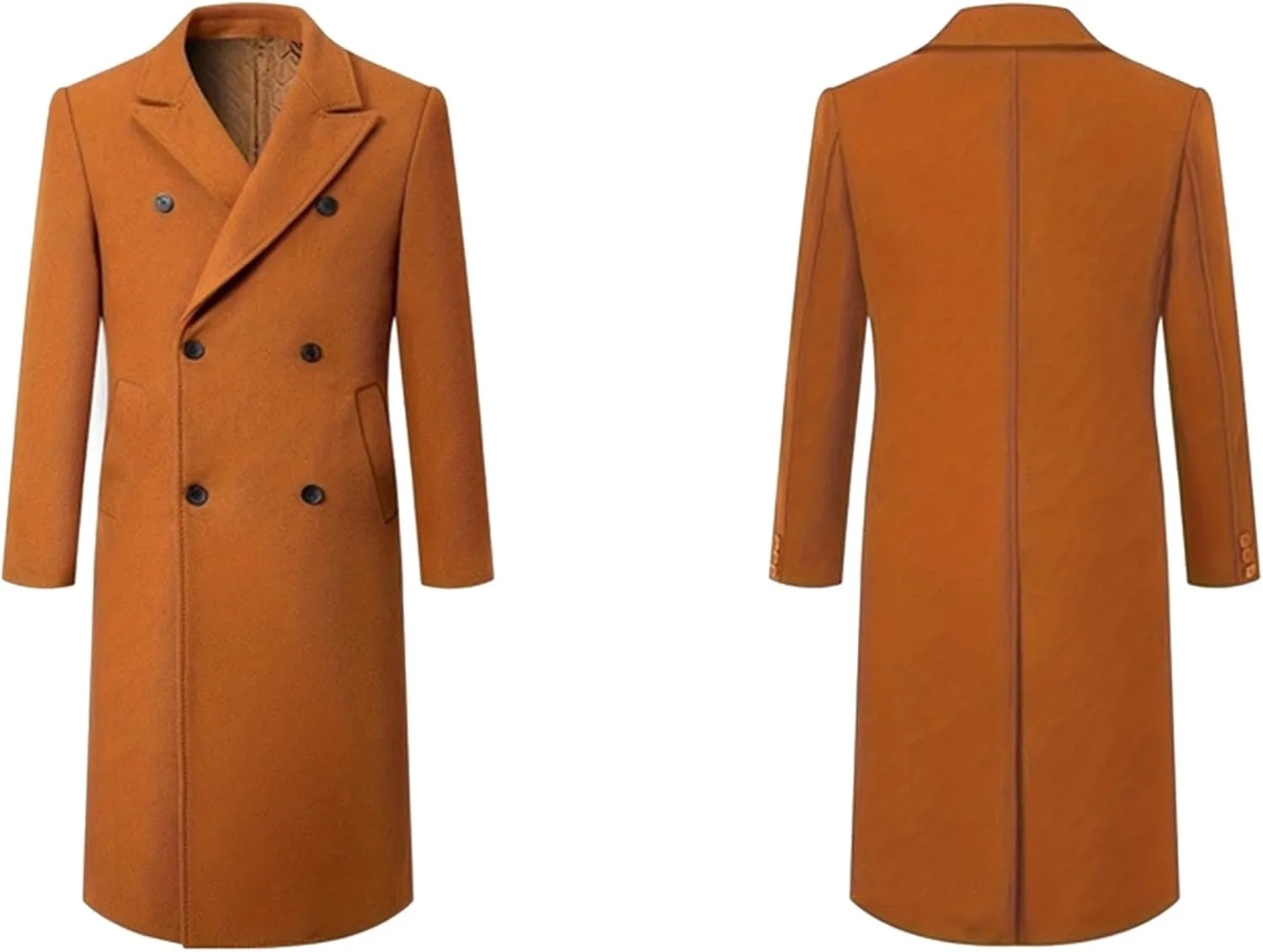 Men's Trench Coat Warm Windproof Overcoat Winter Coat for Men Casual Windbreaker Classic Pea Coat Long Jackets