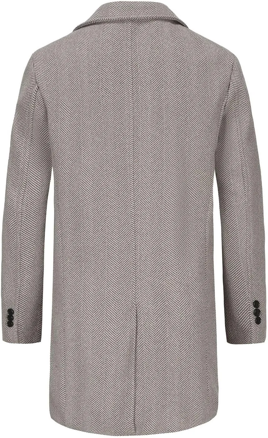 Men's Trench Coat Warm Windproof Overcoat Winter Coat for Men Casual Windbreaker Classic Pea Coat Long Jackets