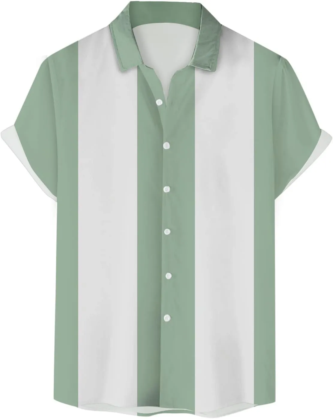 Men's Vintage Bowling Shirts 1950s Casual Short Sleeve Cuba Guayabera Shirt Lightweight Quick Dry Summer Beach Tops