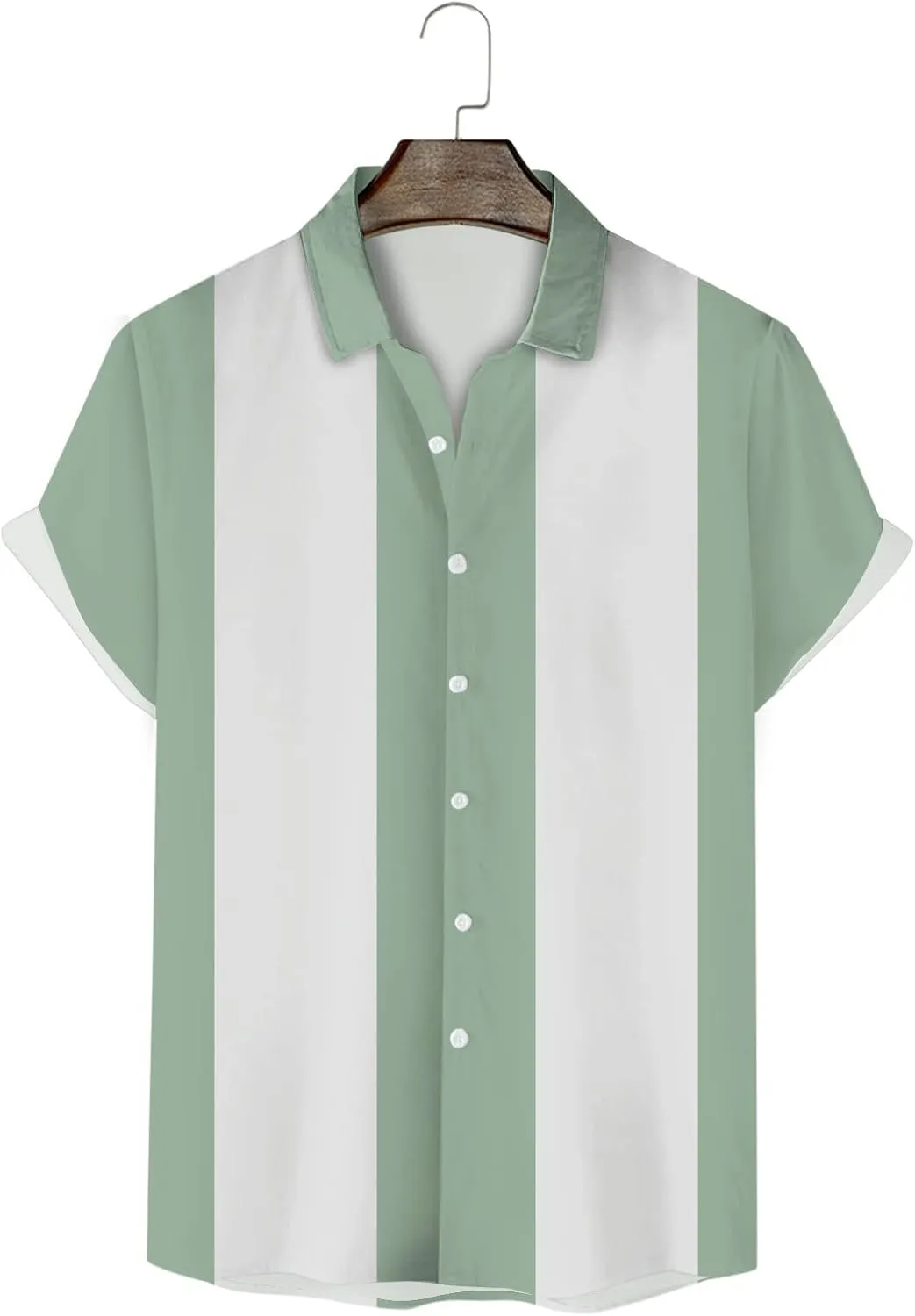 Men's Vintage Bowling Shirts 1950s Casual Short Sleeve Cuba Guayabera Shirt Lightweight Quick Dry Summer Beach Tops