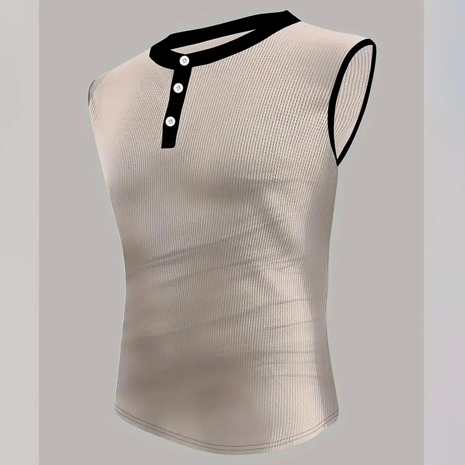 Men's Waffle Tank Tops Athletic Bodybuilding Gym Sleeveless Workout Muscle Cut Off Shirts Drying Compression Shirt