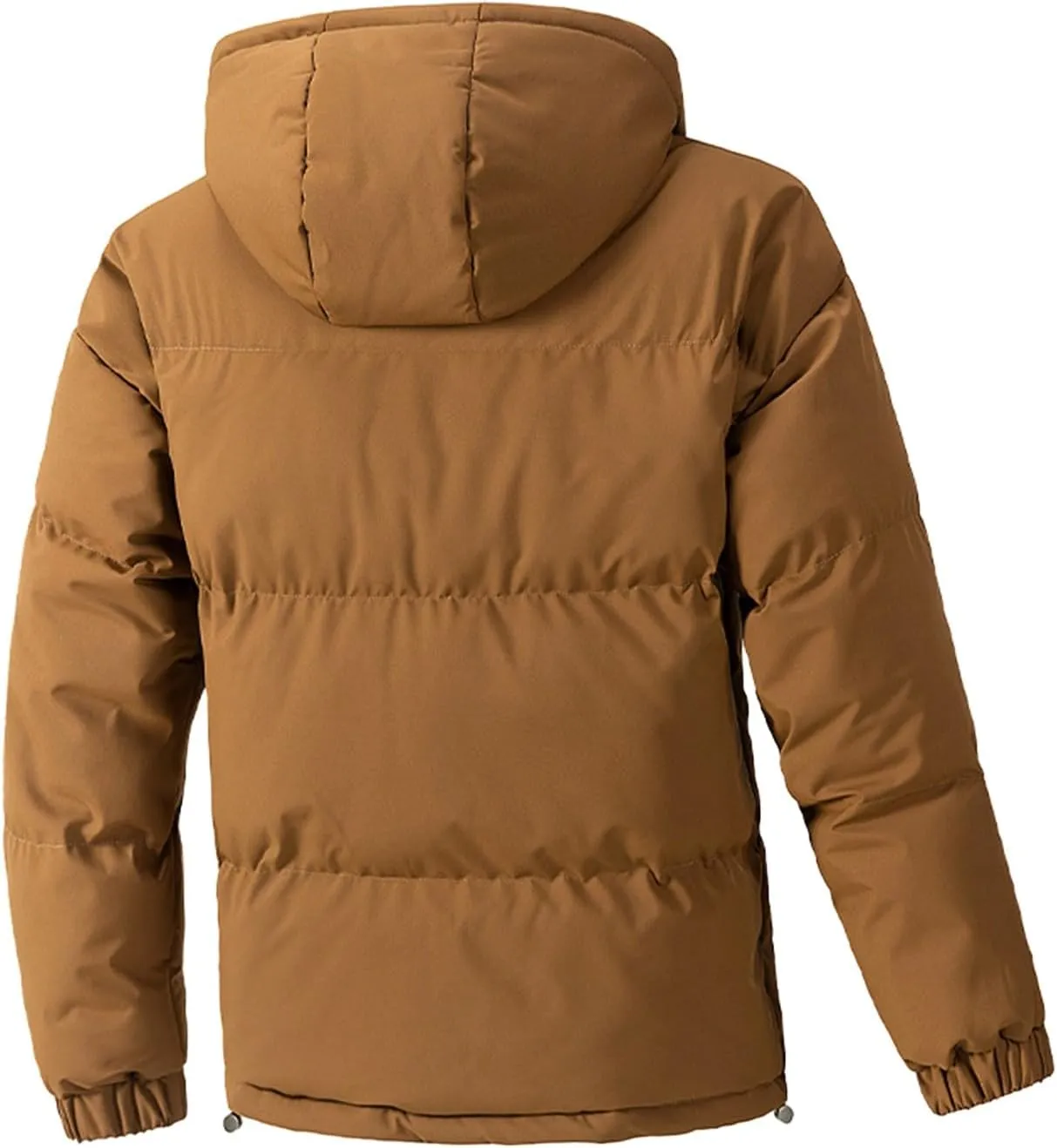 Men's Warm Puffer Jacket Men's Autumn and Winter Simple Comfortable Warm Plus Size Hooded Medium Warm Winter Coats
