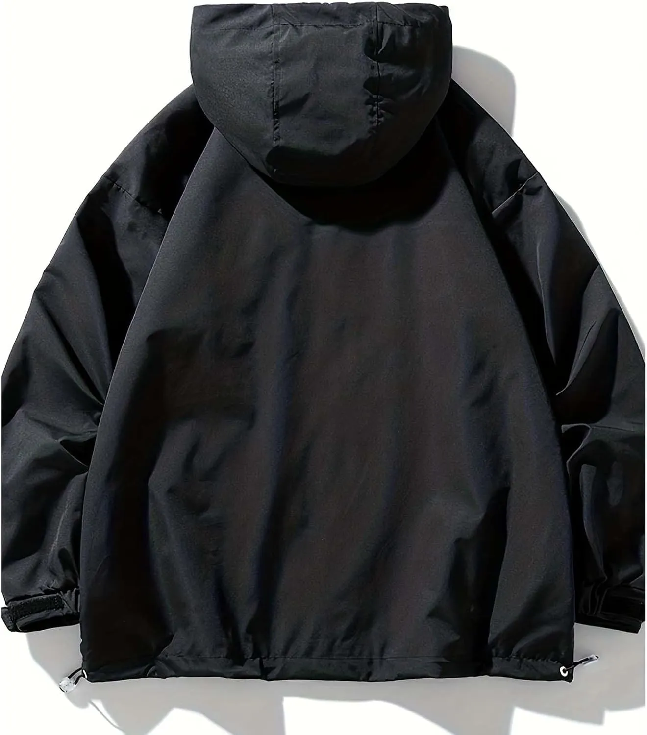Men's Waterproof Rain Jacket Outdoor Lightweight Softshell Raincoat for Hiking Travel Drop Shoulder Zipper Jackets Coat