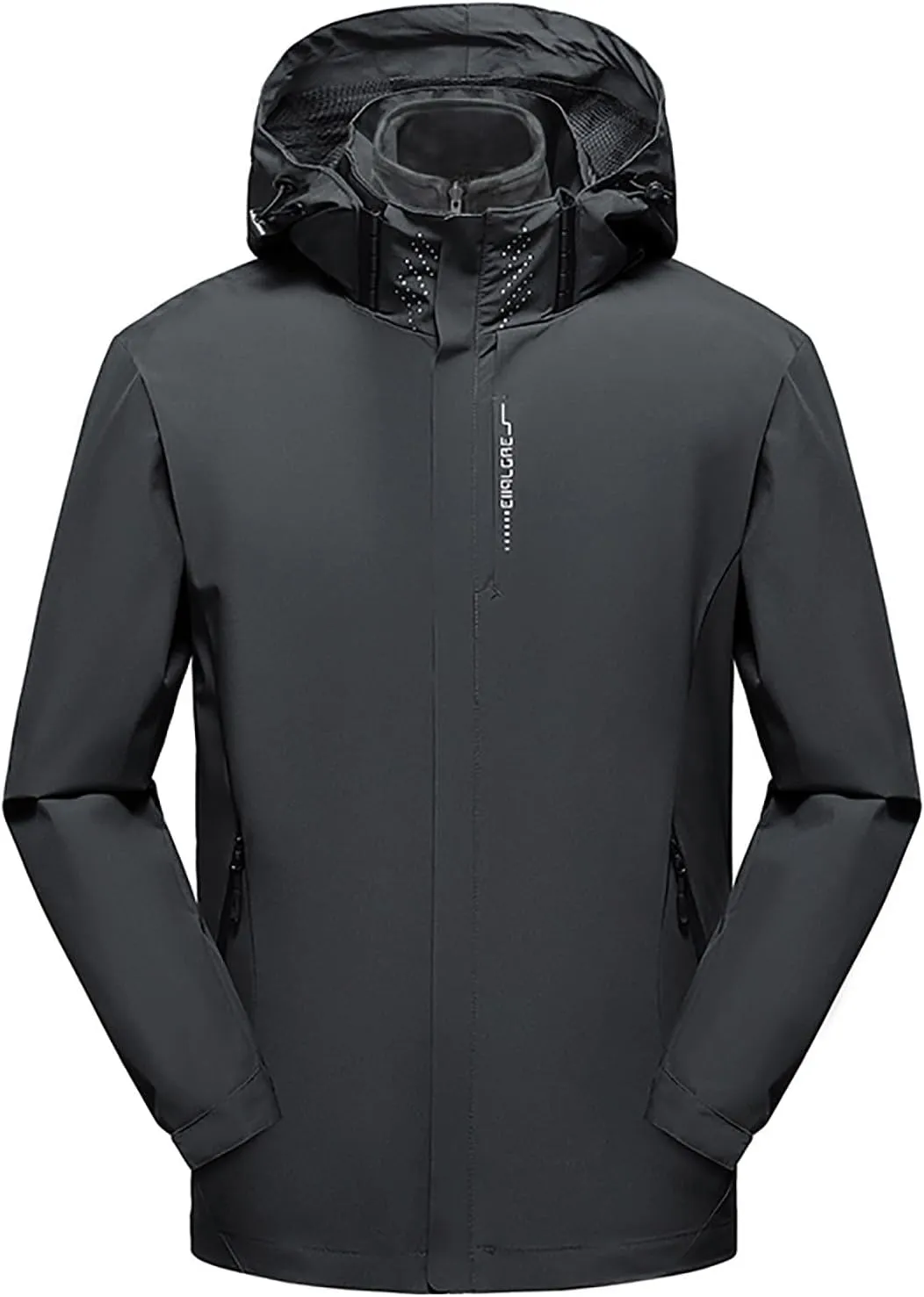 Mens Windproof Jacket Waterproof Lightweight Mountain Sport Jackets for Men Fleece Lined Hooded Windbreaker Raincoat