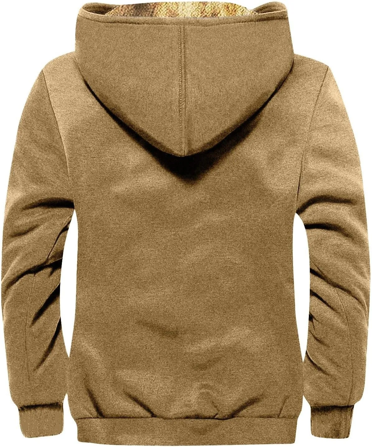 Men'S Winter Coats Solid Color Zipper Hooded Warm Windbreaker Jackets Oversized Heavy Hoodie