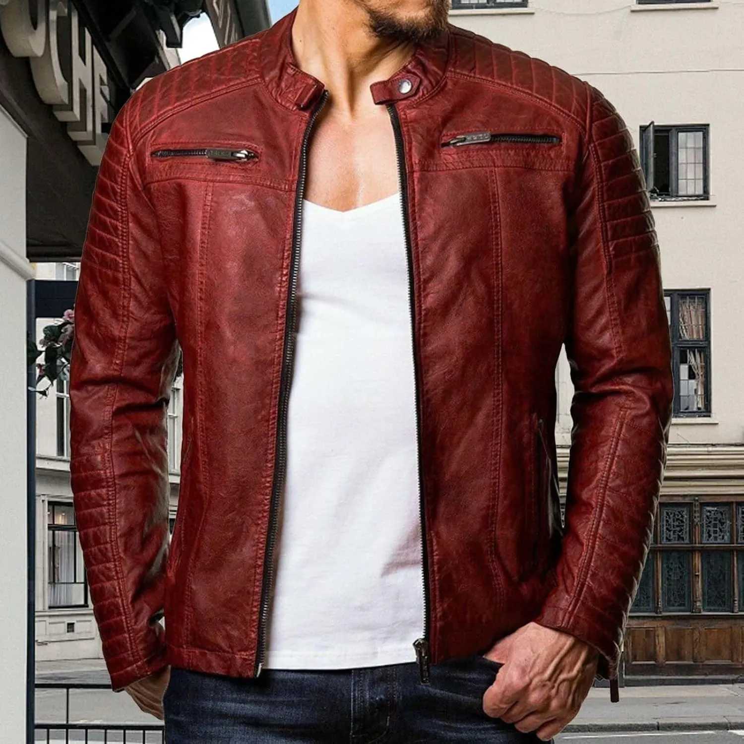 Mens Winter Jacket Casual Solid Coat Simple Sports Zipper Coat Pocket Baseball Clothes Flying Jacket Ski Jacket Men